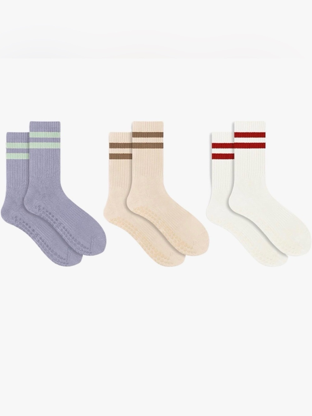 Yoga Pilates Socks with Grips Non Slip Cotton for Women 3-pack NIP
